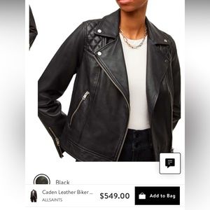 All Saints Leather Jacket! Perfect Condition!